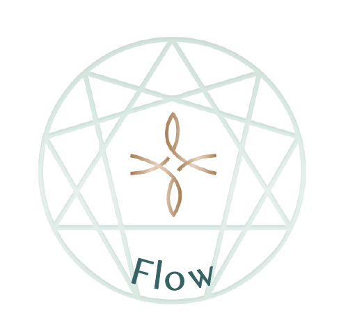 Flow symbol with enneagram & shiatsu massage